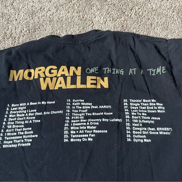 Morgan Wallen Men's Medium One Thing At A Time Tour T-shirt - Picture 6 of 6